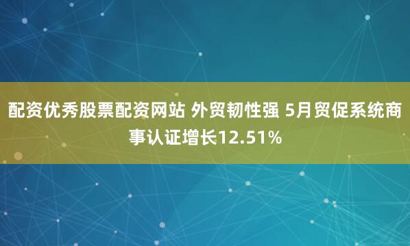 配资优秀股票配资网站 外贸韧性强 5月贸促系统商事认证增长12.51%